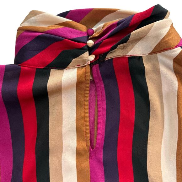 Vince Camuto Mock Neck Striped Tank Top Women’s XL Red Black Sleeveless - Picture 6 of 8